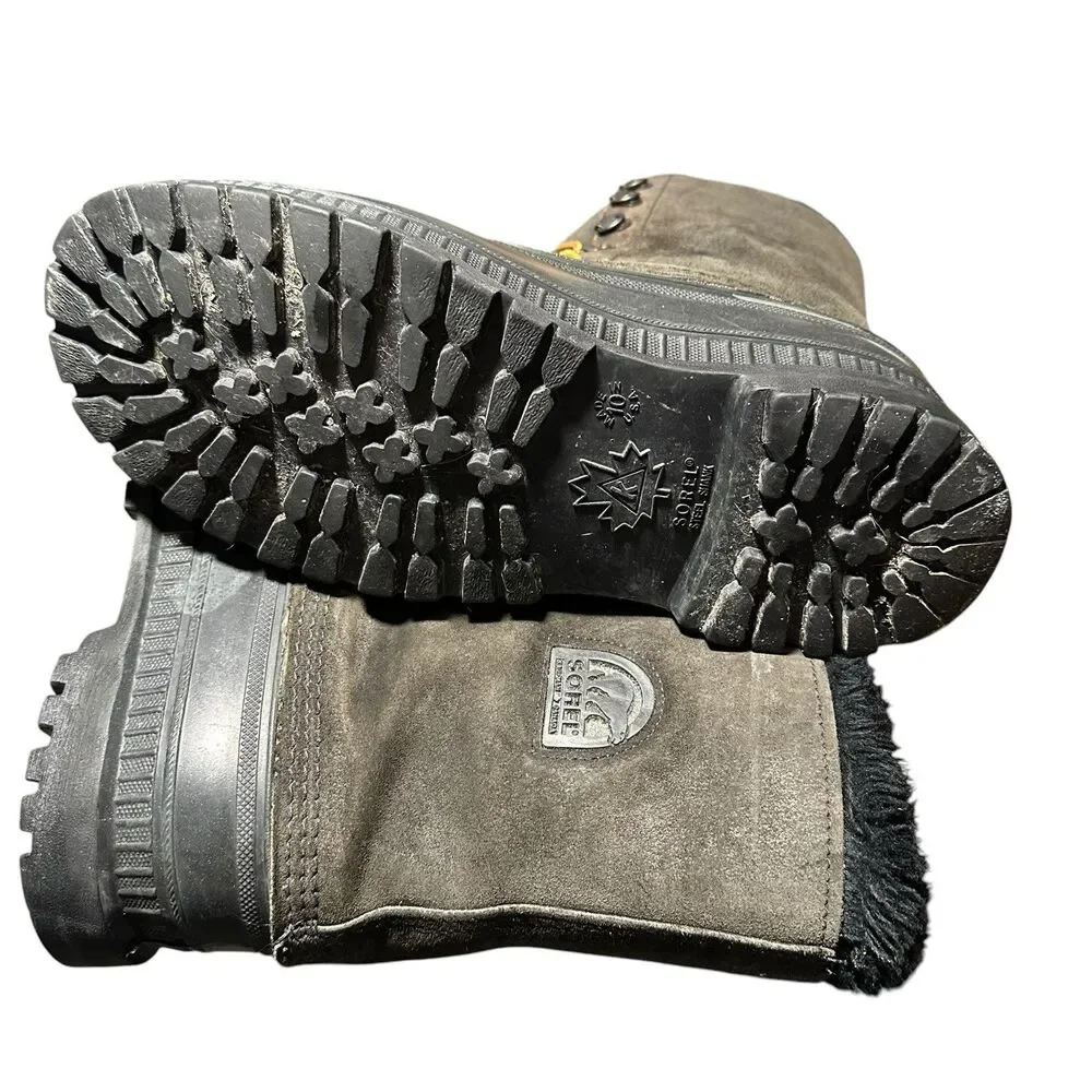 Sorel Kaufman Mens 10 Winter Pac Boots Brown Insulated Vintage USA GUC